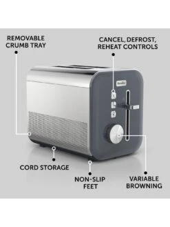Breville High Gloss 2S Toaster Grey 12 Breville High Gloss 2S Toaster Grey -Appliance Pro VOVNO SQ4 0000000005 GREY SLd2