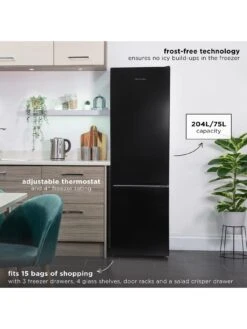 Russell Hobbs RH180FFFF55B 54CM 180CM HIGH FROST FREE FRIDGE FREEZER Black -Appliance Pro VOXNL SQ3 0000000004 BLACK SLd1