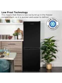 Russell Hobbs RH50FF145B 50cm Wide, 145cm Tall, Low Frost Fridge Freezer - Black -Appliance Pro VOXNS SQ3 0000000004 BLACK SLd1