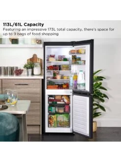 Russell Hobbs RH50FF145B 50cm Wide, 145cm Tall, Low Frost Fridge Freezer - Black -Appliance Pro VOXNS SQ4 0000000004 BLACK SLd2