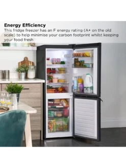 Russell Hobbs RH50FF145B 50cm Wide, 145cm Tall, Low Frost Fridge Freezer - Black -Appliance Pro VOXNS SQ5 0000000004 BLACK SLd3