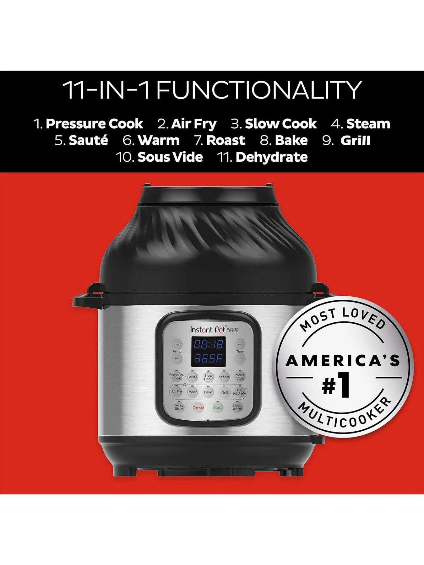 Instant Pot Duo Crisp Air Fryer & Smart Cooker 5.7L - Air Fryer, Pressure Cooker, Slow Cooker, Rice Cooker, Saute Pan, Grill And More 4 Instant Pot Duo Crisp Air Fryer & Smart Cooker 5.7L - Air Fryer, Pressure Cooker, Slow Cooker, Rice Cooker, Saute Pan, Grill And More - Image 2