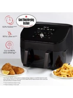 Instant Vortex Plus VersaZone Air Fryer, Black 8.5L- Air Fry, Bake, Roast, Grill, Dehydrate & Reheat 13 Instant Vortex Plus VersaZone Air Fryer, Black 8.5L- Air Fry, Bake, Roast, Grill, Dehydrate & Reheat -Appliance Pro VP2RC SQ5 0000000004 BLACK SLd3