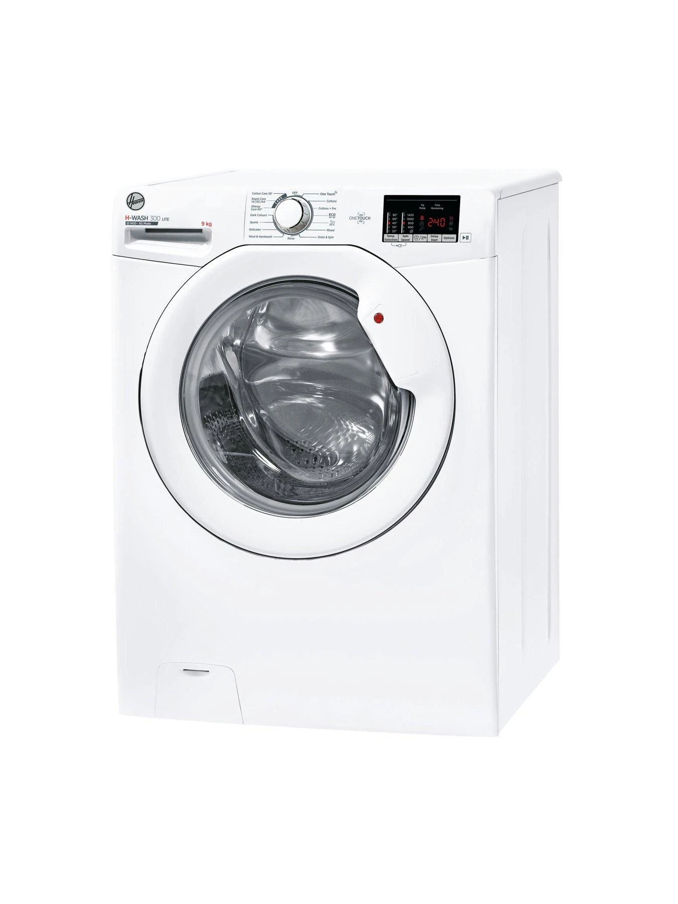 Hoover H3W492DA4/1-80 Washing Machine, 9kg, 1400 Spin - White 4 Hoover H3W492DA4/1-80 Washing Machine, 9kg, 1400 Spin - White - Image 2