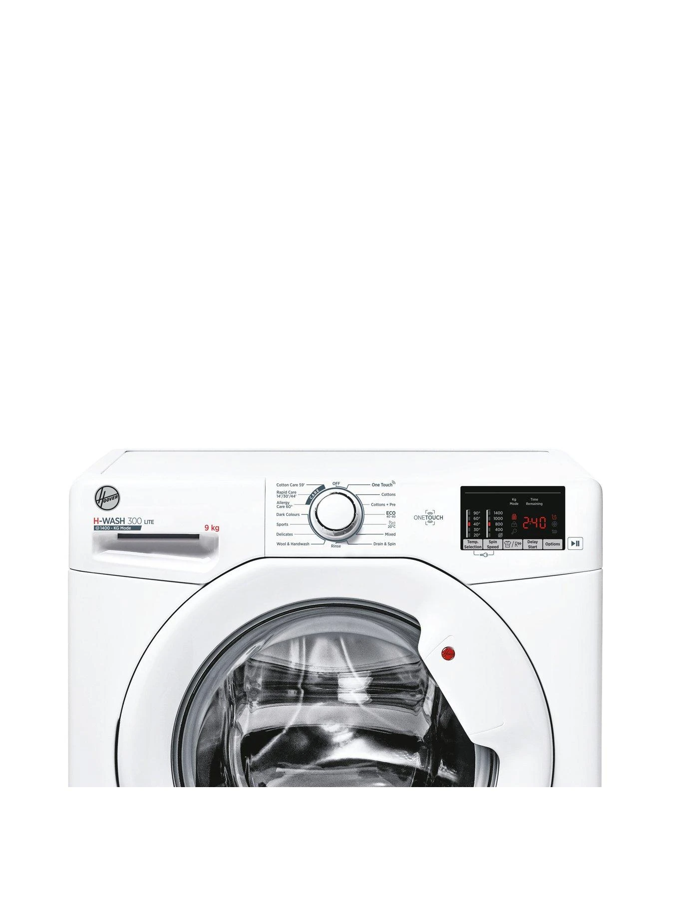 Hoover H3W492DA4/1-80 Washing Machine, 9kg, 1400 Spin - White 5 Hoover H3W492DA4/1-80 Washing Machine, 9kg, 1400 Spin - White - Image 3