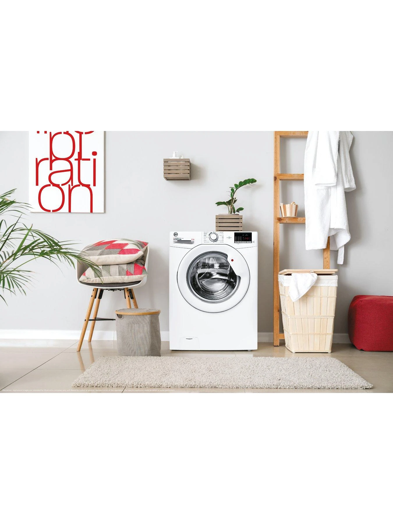 Hoover H3W492DA4/1-80 Washing Machine, 9kg, 1400 Spin - White 6 Hoover H3W492DA4/1-80 Washing Machine, 9kg, 1400 Spin - White - Image 4