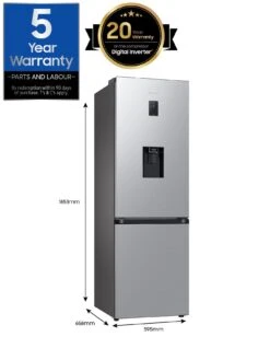 Samsung RB7300T RB34C652ESA/EU 4 Series Frost-Free Classic Fridge Freezer With Non-Plumbed Water Dispenser - E Rated - Silver -Appliance Pro VP5X9 SQ7 0000000035 SILVER ICf