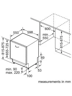 Bosch SMV4HTX27G 6 Programmes, 9.5L, 12 Place Settings Intergrated Dishwasher - Black -Appliance Pro VP8JN SQ5 0000000004 BLACK SLd3