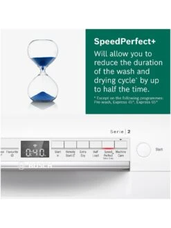 Bosch SMS2HVW66G 9.5L, 13-Settings Freestanding Dishwasher With 6 Programmes - White -Appliance Pro VP9EZ SQ4 0000000013 WHITE SLd2