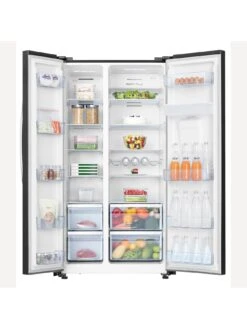 Hisense RS741N4WBE 90cm Wide Side By Side, American Fridge Freezer - Black -Appliance Pro VPJ3M SQ4 0000000004 BLACK SLd2