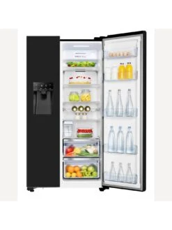 Hisense RS694N4TBE 90cm Wide Side By Side, Non-Plumbed Water And Ice, American Fridge Freezer - Black -Appliance Pro VPJ3V SQ4 0000000004 BLACK SLd2