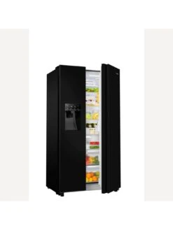 Hisense RS694N4TBE 90cm Wide Side By Side, Non-Plumbed Water And Ice, American Fridge Freezer - Black -Appliance Pro VPJ3V SQ5 0000000004 BLACK SLd3
