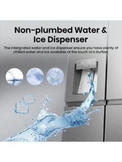 Hisense RS818N4TIE Pureflat Infinite Series, 90cm Wide Side By Side, American Fridge Freezer - Stainless Steel -Appliance Pro VPJ3W SQ5 0000000035 SILVER SLd3