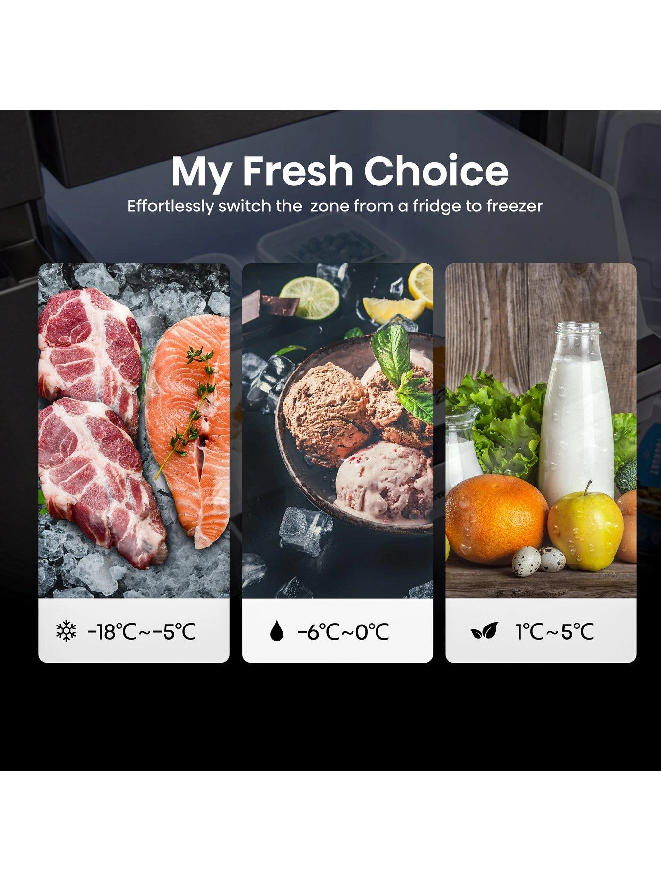 Hisense RQ758N4SWFE Pureflat 90cm Cross Door, American Fridge Freezer - Black Stainless Steel 6 Hisense RQ758N4SWFE Pureflat 90cm Cross Door, American Fridge Freezer - Black Stainless Steel - Image 4