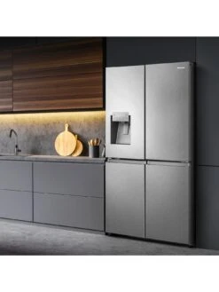 Hisense RQ760N4SASE Pureflat 90cm Cross Door, Water And Ice, American Fridge Freezer - Stainless Steel -Appliance Pro VPJ42 SQ3 0000000035 SILVER SLd1