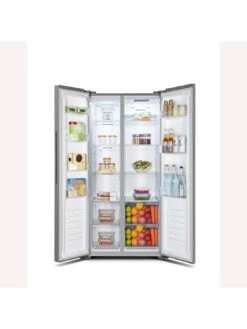 Fridgemaster MS83430ES 80cm Wide Side By Side, American Fridge Freezer - Silver -Appliance Pro VPJ45 SQ3 0000000035 SILVER SLd1