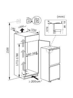 Hisense RIB312F4AWE 55cm Wide 60/40 Frost -Free Integrated Fridge Freezer - White -Appliance Pro VPJ4F SQ6 0000000013 WHITE SLd4