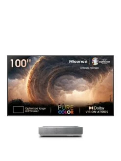 Hisense 100L5H 100-inch 4K Ultra Short Throw Laser TV - supports Dolby Atmos, Dolby Vision HDR/HDR10/HLG & Alexa & Freeview Play (Screen Included)