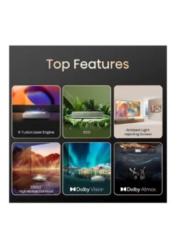 Hisense 100L5H 100-inch 4K Ultra Short Throw Laser TV - supports Dolby Atmos, Dolby Vision HDR/HDR10/HLG & Alexa & Freeview Play (Screen Included) -Appliance Pro VQ3DH SQ3 0000000035 SILVER SLs