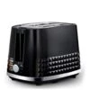 Tower T20082BLK Solitaire 2-Slice Toaster 850W - Black With Chrome Accents
