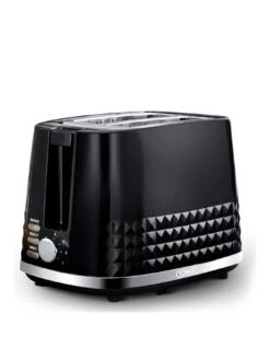 Tower T20082BLK Solitaire 2-Slice Toaster 850W - Black With Chrome Accents