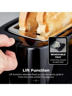 Tower T20082BLK Solitaire 2-Slice Toaster 850W - Black With Chrome Accents 13 Tower T20082BLK Solitaire 2-Slice Toaster 850W - Black With Chrome Accents -Appliance Pro VQ4RT SQ6 0000000088 NO COLOR SLd4