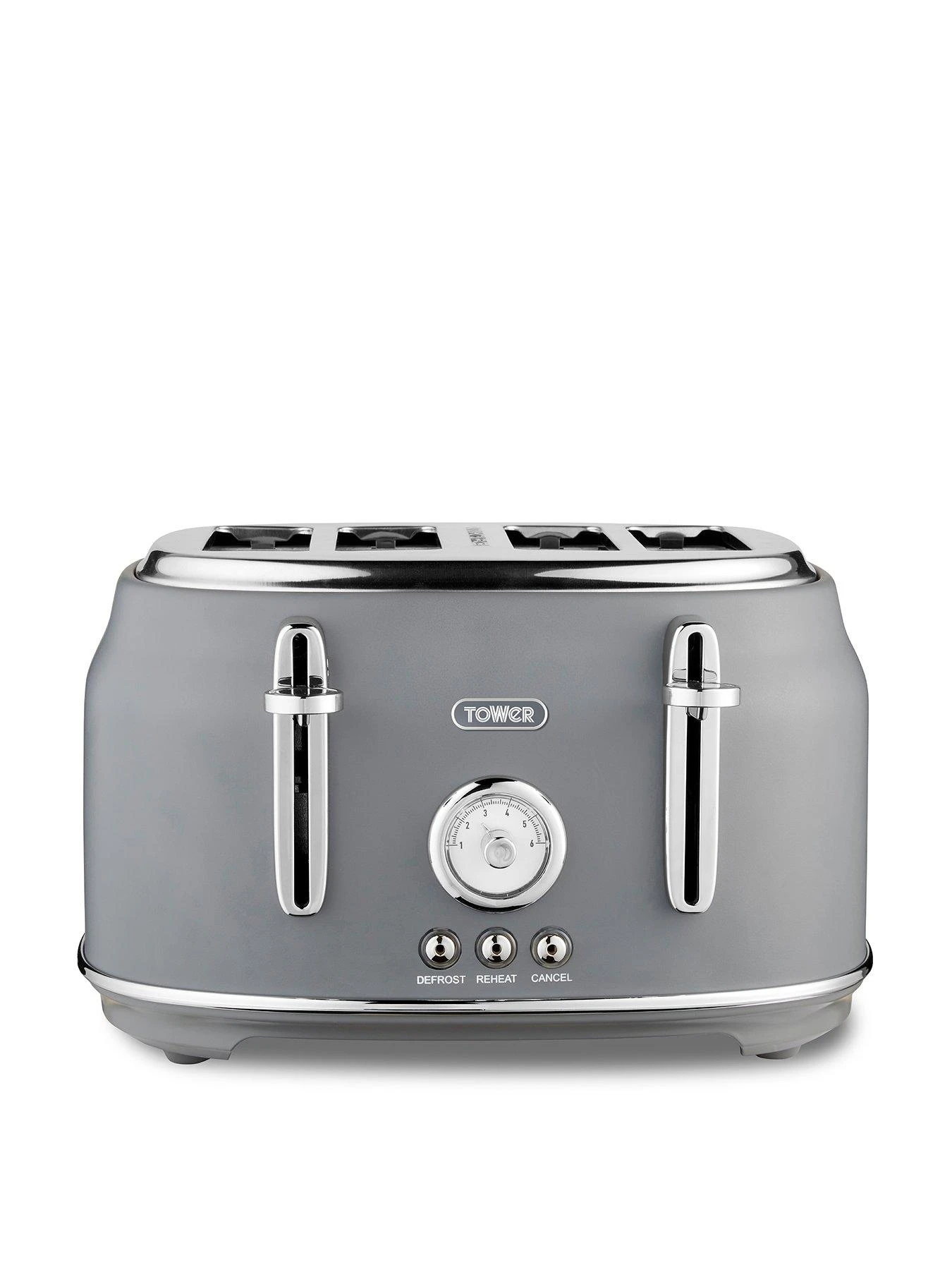 Tower T20065GRY Renaissance 4-Slice Toaster - Grey 3 Tower T20065GRY Renaissance 4-Slice Toaster - Grey