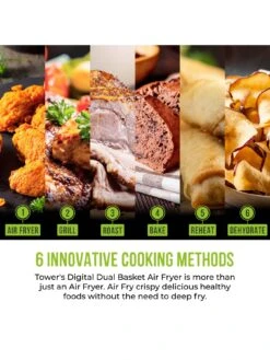 Tower Vortx Dual Basket Air Fryer 8.5L Grey 10 Tower Vortx Dual Basket Air Fryer 8.5L Grey -Appliance Pro VQ4RY SQ3 0000000088 NO COLOR SLd1