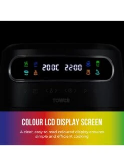 Tower T17123 Vortx Vizion 7.5L Air Fryer With Colour Digital Display, Digital Control Panel & 7 One-Touch Pre-sets, 1900W, Black -Appliance Pro VQ4S2 SQ3 0000000088 NO COLOR SLd1