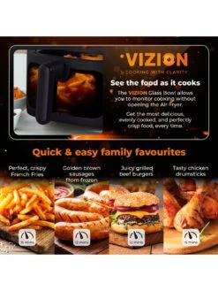 Tower T17123 Vortx Vizion 7.5L Air Fryer With Colour Digital Display, Digital Control Panel & 7 One-Touch Pre-sets, 1900W, Black -Appliance Pro VQ4S2 SQ4 0000000088 NO COLOR SLd2