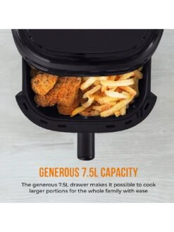 Tower T17123 Vortx Vizion 7.5L Air Fryer With Colour Digital Display, Digital Control Panel & 7 One-Touch Pre-sets, 1900W, Black -Appliance Pro VQ4S2 SQ5 0000000088 NO COLOR SLd3