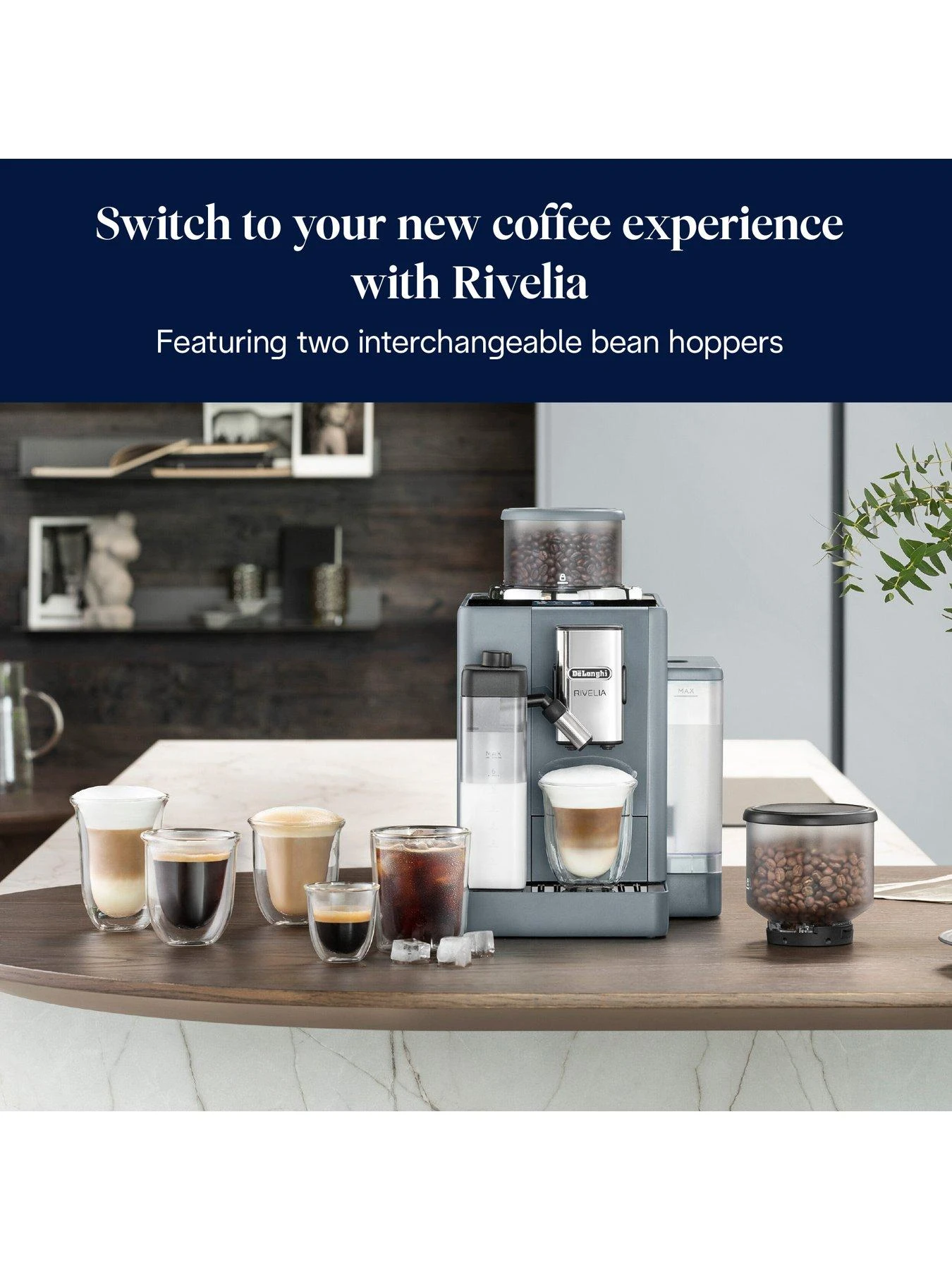 DeLonghi Rivelia Bean To Cup Coffee Machine - Grey EXAM440.55. 4 DeLonghi Rivelia Bean To Cup Coffee Machine - Grey EXAM440.55. - Image 2