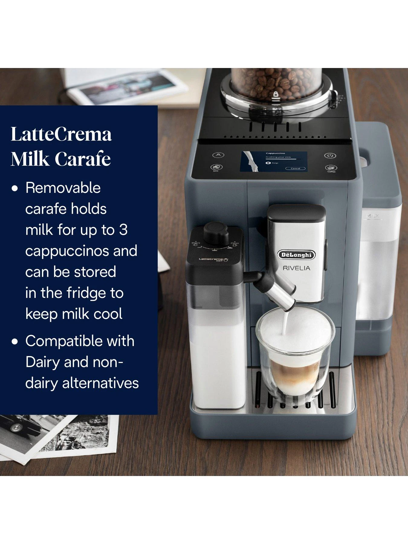 DeLonghi Rivelia Bean To Cup Coffee Machine - Grey EXAM440.55. 8 DeLonghi Rivelia Bean To Cup Coffee Machine - Grey EXAM440.55. - Image 6