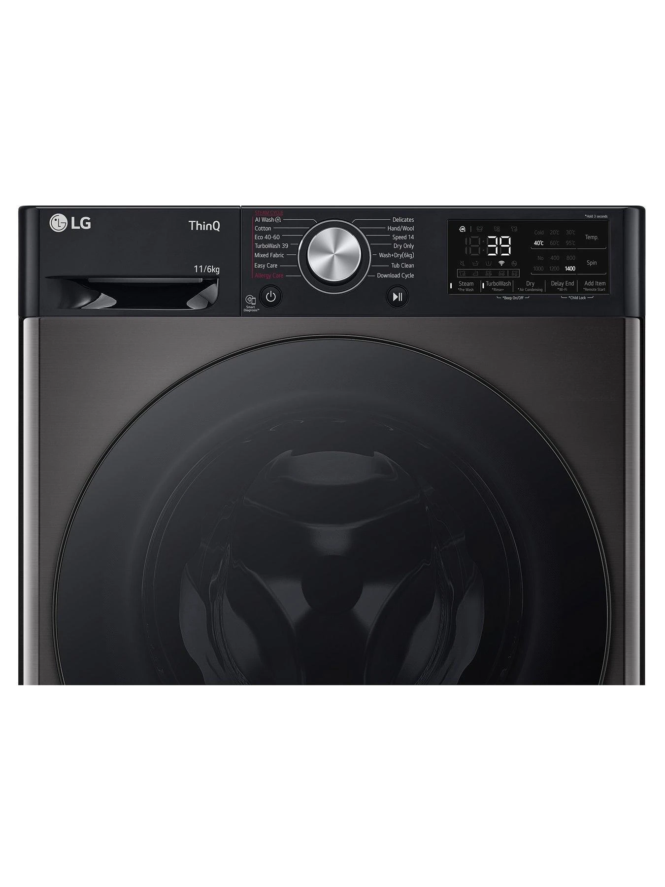 LG TurboWash360 FWY916BBTN1 11kg / 6kg Washer Dryer - Platinum Black - A-10% / D Rated 6 LG TurboWash360 FWY916BBTN1 11kg / 6kg Washer Dryer - Platinum Black - A-10% / D Rated - Image 4
