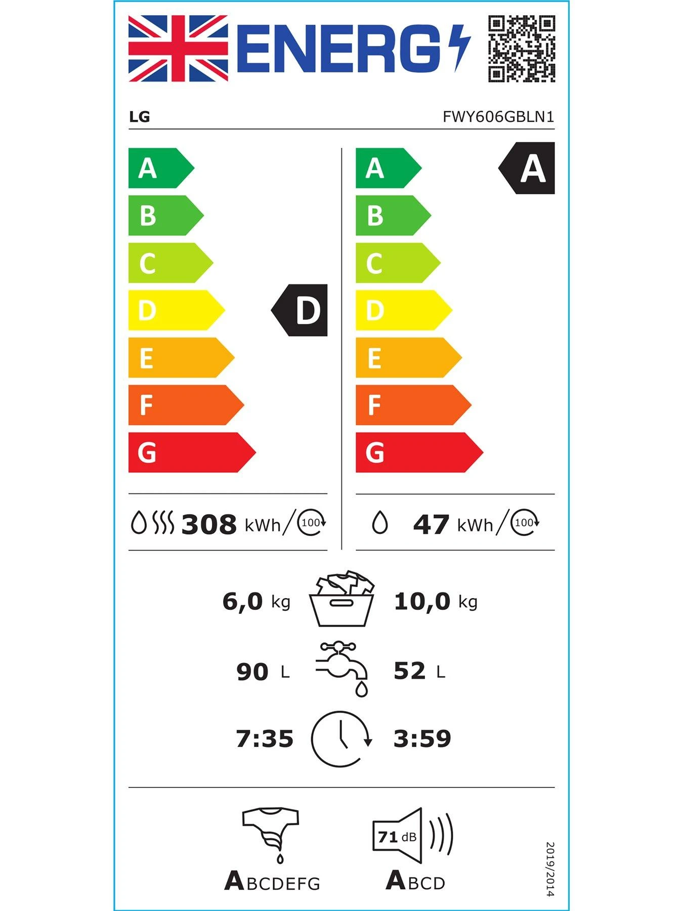 LG TurboWash FWY606GBLN1 10kg / 6kg Washer Dryer - Slate Grey - A-10% / D Rated 9 LG TurboWash FWY606GBLN1 10kg / 6kg Washer Dryer - Slate Grey - A-10% / D Rated - Image 7