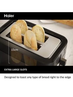 Haier HTO5A3 2-slice Toaster 10 Haier HTO5A3 2-slice Toaster -Appliance Pro VR7P9 SQ2 0000000004 BLACK SLd