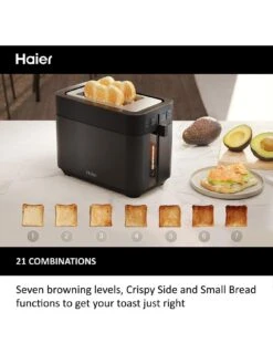 Haier HTO5A3 2-slice Toaster 12 Haier HTO5A3 2-slice Toaster -Appliance Pro VR7P9 SQ4 0000000004 BLACK SLd2
